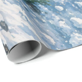 Papier Cadeau Avalanche Mountain Snow Scene (Coin rond)