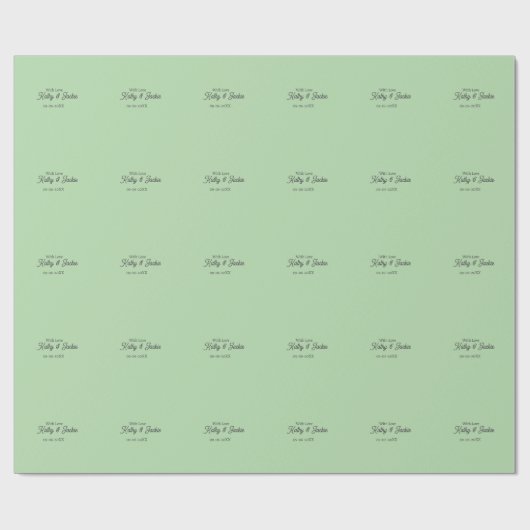 Papier Cadeau Avec amour ajouter nom de couple mariage simple mi (Plat)