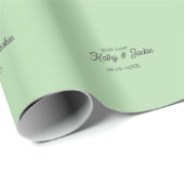 Papier Cadeau Avec amour ajouter nom de couple mariage simple mi (Coin rond)