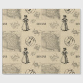 Papier Cadeau Avec amour de la France (Plat)