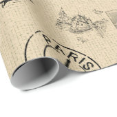 Papier Cadeau Avec amour de la France (Coin rond)