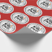 Papier Cadeau AVEC AMOUR Festive Robin d'hiver Personnalisé (Coin)