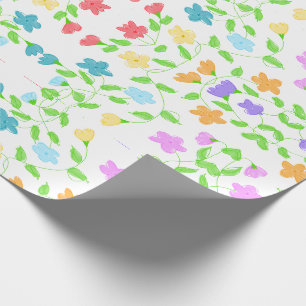 Papier Cadeau Avec Délicat Modèle Floral