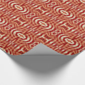 Papier cadeau avec motif batik rouge profond doré (Coin)