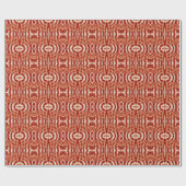 Papier cadeau avec motif batik rouge profond doré (Plat)