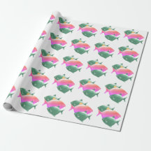 papier cadeau avec motif poisson