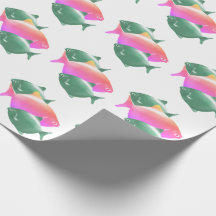 papier cadeau avec motif poisson