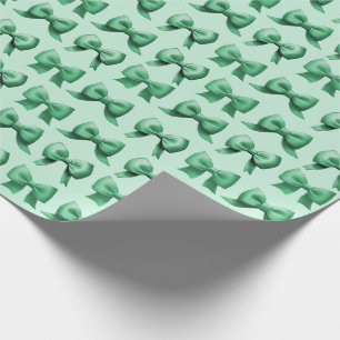 Papier cadeau avec noeud vert pour les fêtes