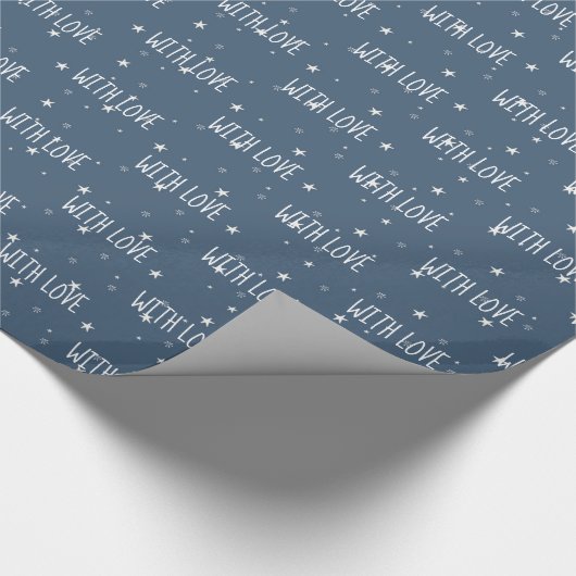 Papier Cadeau Avec texte d'amour Étoiles blanches Emballage papi (Coin)