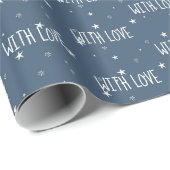 Papier Cadeau Avec texte d'amour Étoiles blanches Emballage papi (Coin rond)