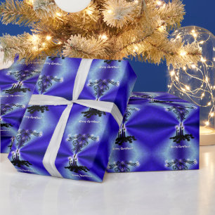 Papier Cadeau Avent, Artdeco de Noël sur Blue Green Rainbow