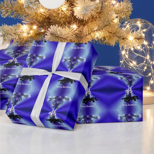 Papier Cadeau Avent, Artdeco de Noël sur Blue Green Rainbow (Vacances)