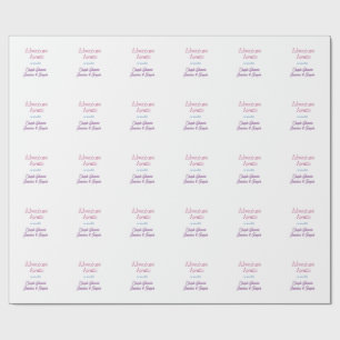 Papier Cadeau aventure attend couple baby shower nom date rose b
