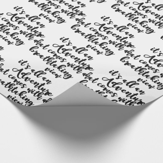 Papier Cadeau aventure avec vue à couper le souffle noir blanc (Coin)