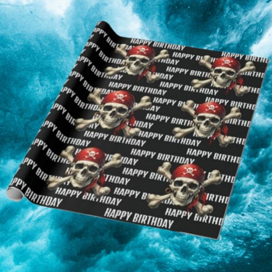 Papier Cadeau Aventure d'anniversaire pirate