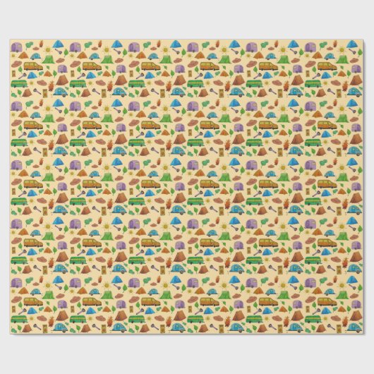 Papier Cadeau Aventure de camping (Plat)