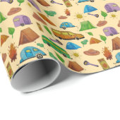 Papier Cadeau Aventure de camping (Coin rond)