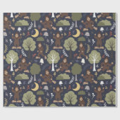 Papier Cadeau Aventure de minuit de la forêt de Bigfoot (Plat)