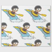 Papier Cadeau Aventure de rafting en eau vive avec Scared Boy (Plat)