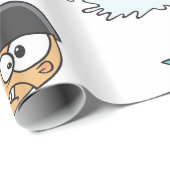 Papier Cadeau Aventure de rafting en eau vive avec Scared Boy (Coin rond)