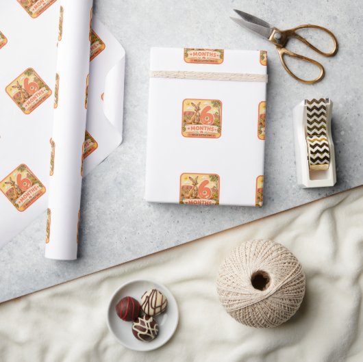 Papier Cadeau Aventure des jalons de bébé de 6 mois (Artisanat)