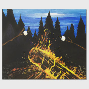 Papier Cadeau Aventure extérieure de coucher de soleil au feu de