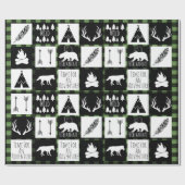 Papier Cadeau Aventure rustique de région sauvage de plaid de (Plat)