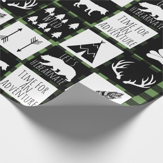 Papier Cadeau Aventure rustique de région sauvage de plaid de (Coin)