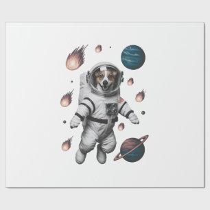 Papier Cadeau Aventure spatiale avec un chien astronaute
