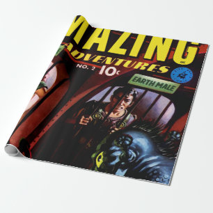 Papier Cadeau Aventures Extraordinaires #2 Retro Sci Fi Comic Bo