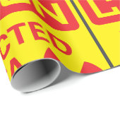 Papier Cadeau Avertissement de danger de rayonnement dans les zo (Coin rond)