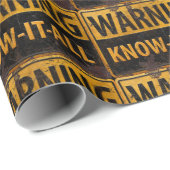 Papier Cadeau AVERTISSEMENT KNOW-IT-ALL - Métal Danger Signal de (Coin rond)