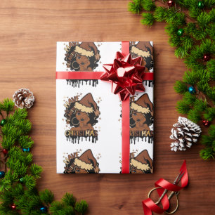 Papier Cadeau avez un Noël à la mélanine, Mme Santa Claus noire