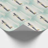 Papier Cadeau Avion antique de combattant (Coin)