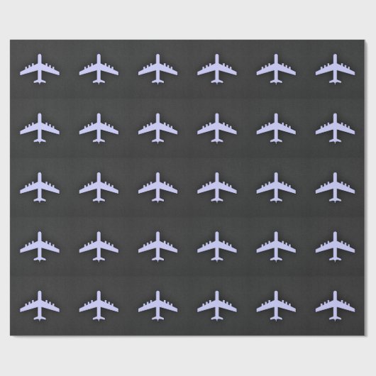 Papier Cadeau Avion bleu lavande (Plat)