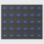 Papier Cadeau Avion bleu royal (Plat)