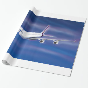 Papier Cadeau Avion Commercial à Deux Ponts