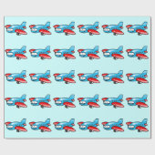 Papier Cadeau avion de bande dessinée (Plat)