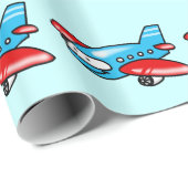 Papier Cadeau avion de bande dessinée (Coin rond)