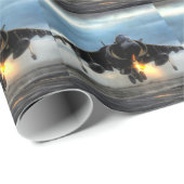 Papier Cadeau Avion de chasse de harrier (Coin rond)