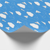 Papier Cadeau avion en papier volant nuages gonflés N'IMPORTE QU (Coin)