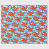 Papier Cadeau Avion et nuages personnalisables (Plat)