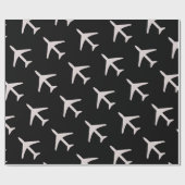 Papier Cadeau Avion gris funky Black Arrière - plan Pilot Aviati (Plat)