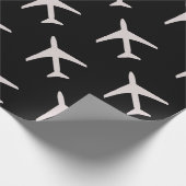 Papier Cadeau Avion gris funky Black Arrière - plan Pilot Aviati (Coin)