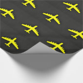 Papier Cadeau Avion jaune canari (Coin)
