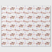 Papier Cadeau Avion Rose Aquarelle (Plat)