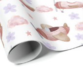 Papier Cadeau Avion Rose Aquarelle (Coin rond)
