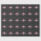 Papier Cadeau Avion rose clair (Plat)