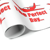 Papier Cadeau Avion rouge (Coin rond)