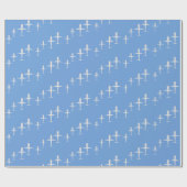 Papier Cadeau Avion sur bleu Personnalisé (Plat)